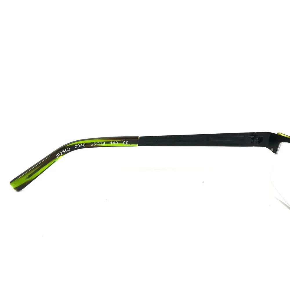 J.F. Rey Eyeglasses Frames JF2550 0040 Matte Black Green Horn Half Rim 55-19-140